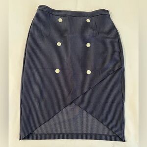 Cato Women’s Navy Blue Stripe Pencil Skirt‎ Size 8 NWT